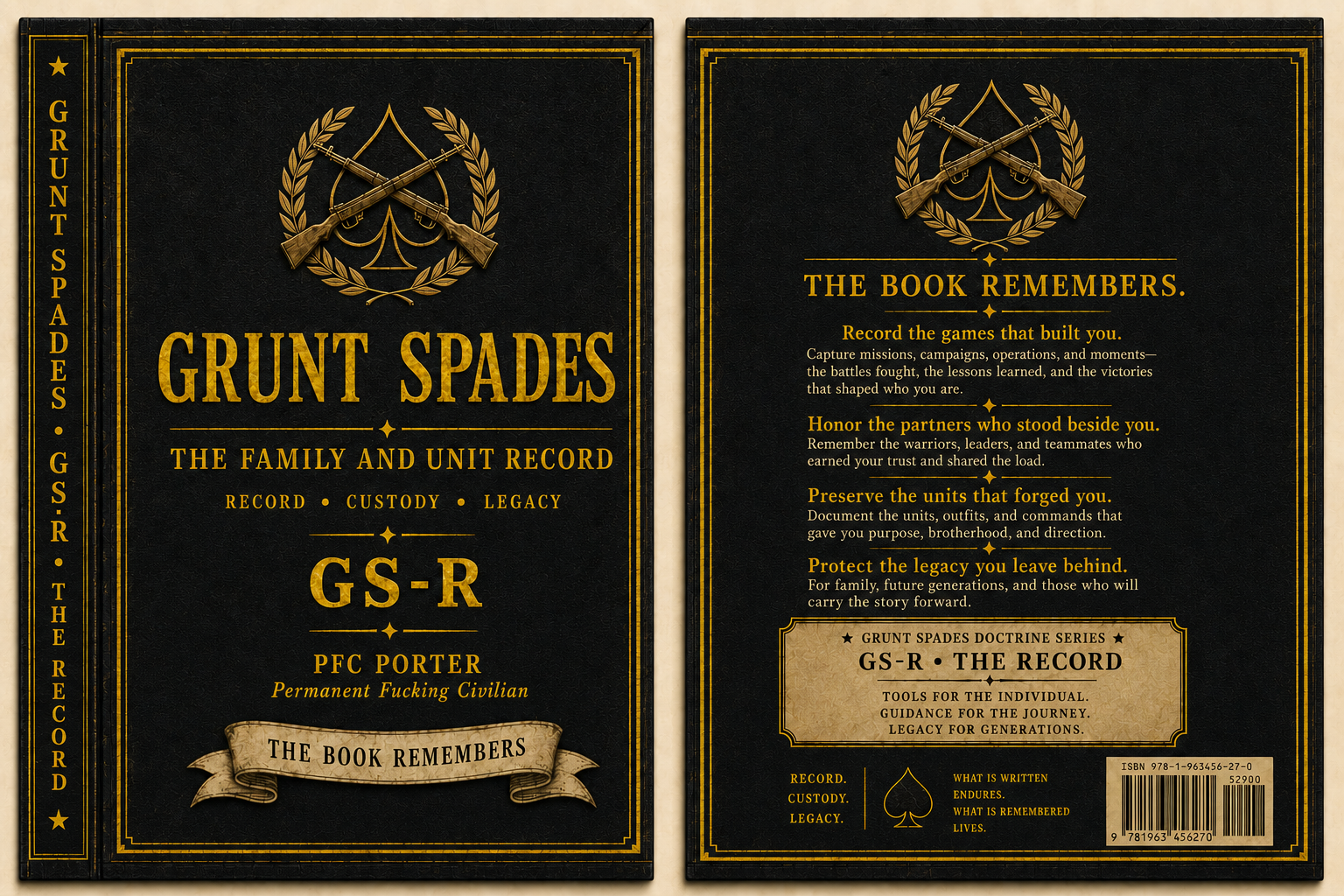 Locked black and Ranger gold GS-R The Record front and rear cover