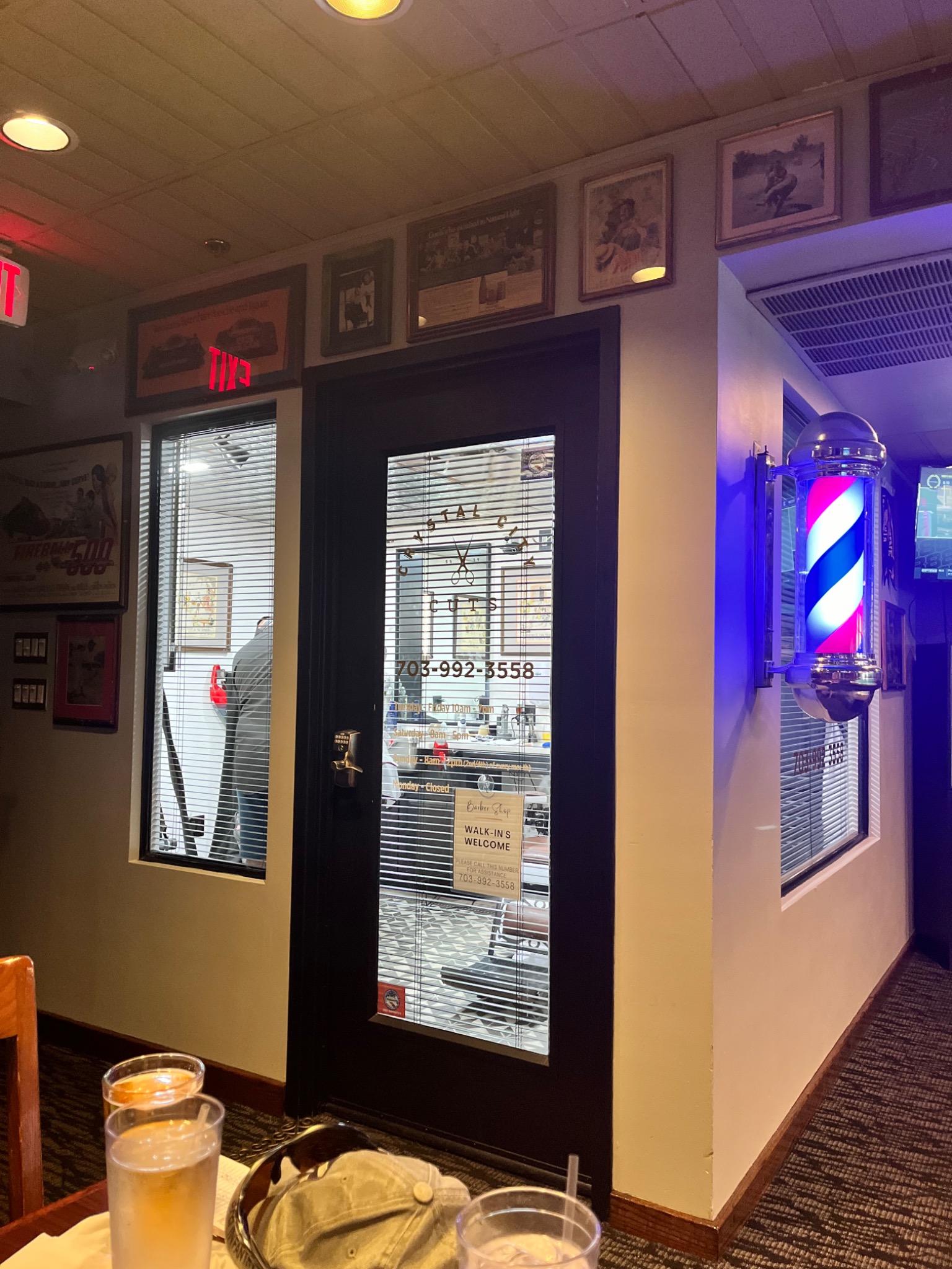The Scotch and Scissors shop and barber-pole setting in Washington, D.C.